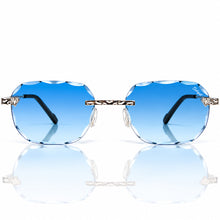 Nugget Glasses - Whitegold plated | Polished Diamond Cuts | Heavenly Blue