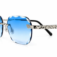 Nugget Glasses - Whitegold plated | Polished Diamond Cuts | Heavenly Blue