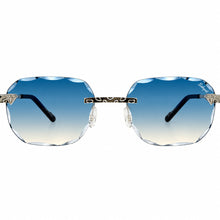 Nugget Glasses - Whitegold plated | Polished Diamond Cuts | Magical Blue