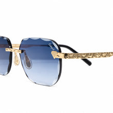 Nugget Glasses - Gold plated | Polished Diamond Cuts | Magical Blue