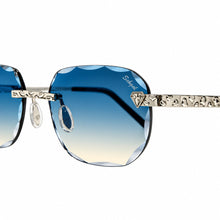 Nugget Glasses - Whitegold plated | Polished Diamond Cuts | Magical Blue