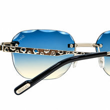 Nugget Glasses - Whitegold plated | Polished Diamond Cuts | Magical Blue