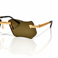 Magic Glasses - Gold Plated | Greenish Brown Shade | Diamond Shape Lens