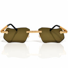 Magic Glasses - Gold Plated | Greenish Brown Shade | Diamond Shape Lens