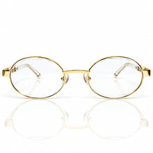 Ovoid Glasses - Gold Plated | Classy Transparant Shade | Diamond Cut Lens