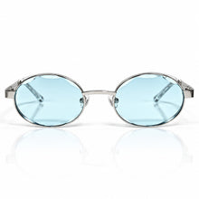 Ovoid Glasses - Whitegold Plated | Dubai Blue Shade | Polished Diamond Cut Lens