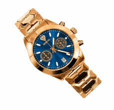 Sehgal Maharaja Watch - Gradient Blue - Rose Gold Plated