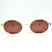 Ovoid Glasses - Gold Plated | Ruby Brown Shade | Polished Diamond Cut Lens