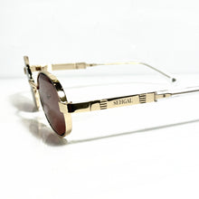 Ovoid Glasses - Gold Plated | Ruby Brown Shade | Polished Diamond Cuts Lens