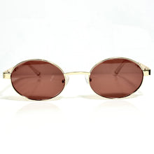 Ovoid Glasses - Gold Plated | Ruby Brown Shade | Polished Diamond Cuts Lens