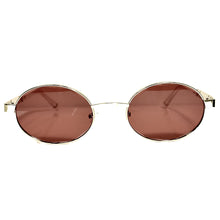 Ovoid Glasses - Gold Plated | Ruby Brown Shade | Polished Diamond Cut Lens