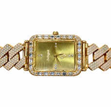 Sehgal Opulent Watch - Silver 925 + Gold plating - Cuban Link