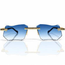 Magic Glasses - Two-Tone Whitegold & Rose Plated | Lavish Blue Shade | Diamond Shape Lens