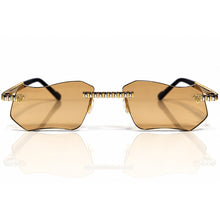 Magic Glasses - Two-Tone Whitegold & Gold Plated | Caramel Shade | Diamond Shape Lens