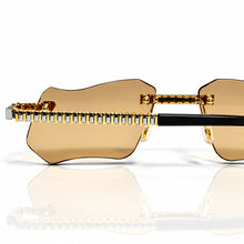 Magic Glasses - Two-Tone Whitegold & Gold Plated | Caramel Shade | Diamond Shape Lens