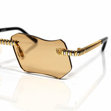 Magic Glasses - Two-Tone Whitegold & Gold Plated | Caramel Shade | Diamond Shape Lens