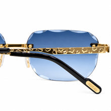 Nugget Glasses - Gold plated | Polished Diamond Cuts | Magical Blue