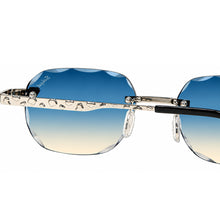 Nugget Glasses - Whitegold plated | Polished Diamond Cuts | Blue to Beige