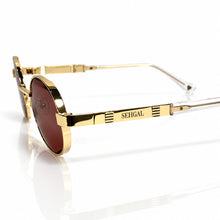 Ovoid Glasses - Gold Plated | Ruby Brown Shade | Polished Diamond Cut Lens