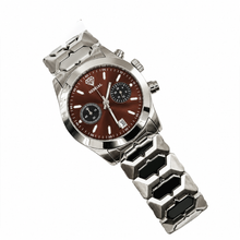 Sehgal Maharaja Watch - Gradient Chocolate Brown - White Gold Plated