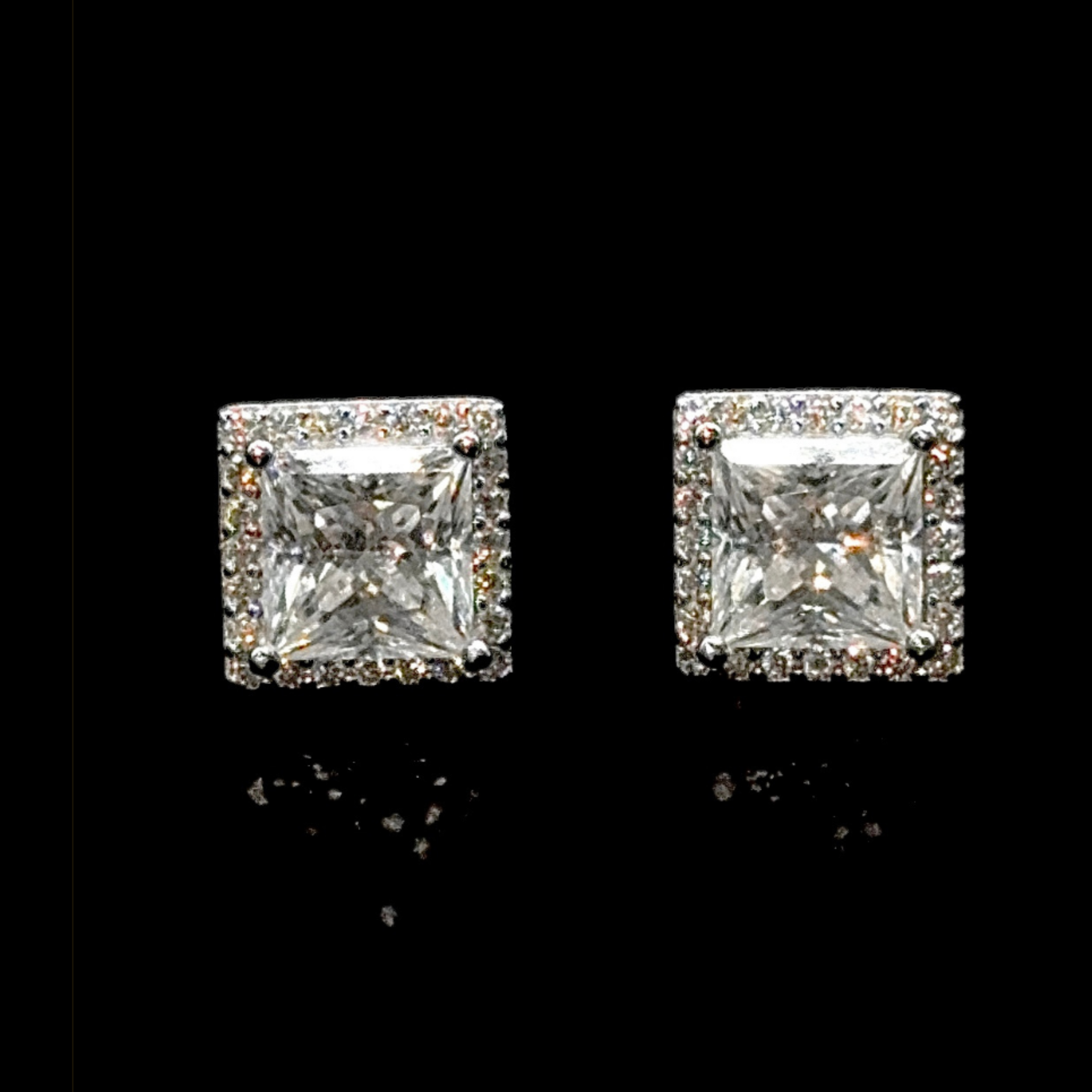 VVS MOISSANITE SQUARE STUD EARRINGS