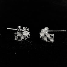 Crystal Square Studs Earrings - Silver 925