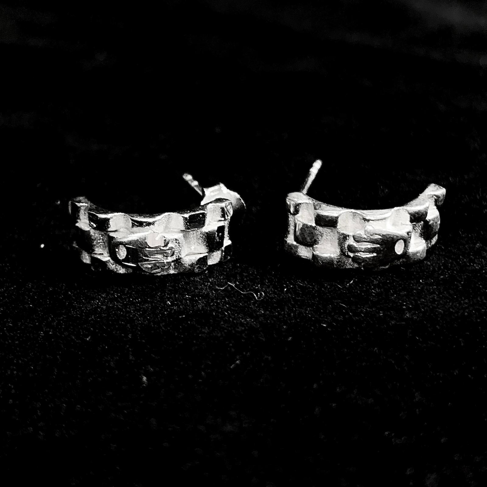 Crystal Square Studs Earrings - Silver 925