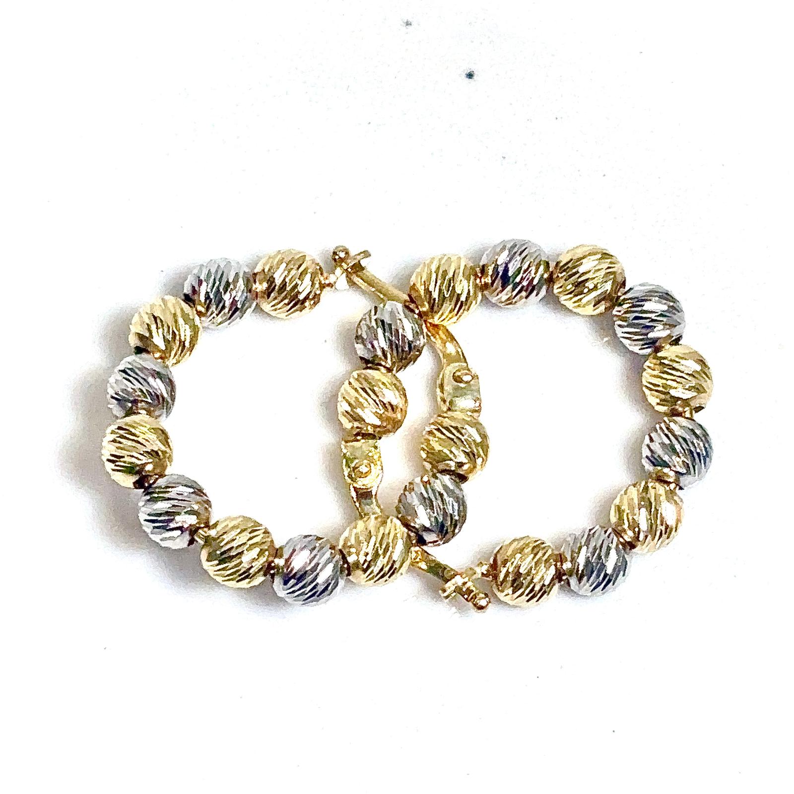 Mooncut Hoops Earring - 14 carat gold EARV2