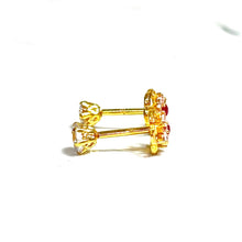 Ruby Blossom Studs Earring - 14 carat gold EARV2