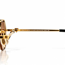 Elite Glasses - Gold plated | Polished Diamond Cuts | Brown Ruby