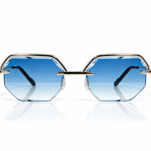Elite Glasses - Whitegold plated | Polished Diamond Cuts | Heavenly Blue
