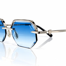 Elite Glasses - Whitegold plated | Polished Diamond Cuts | Heavenly Blue