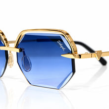 Elite Glasses - Gold plated | Polished Diamond Cuts | Magical Blue