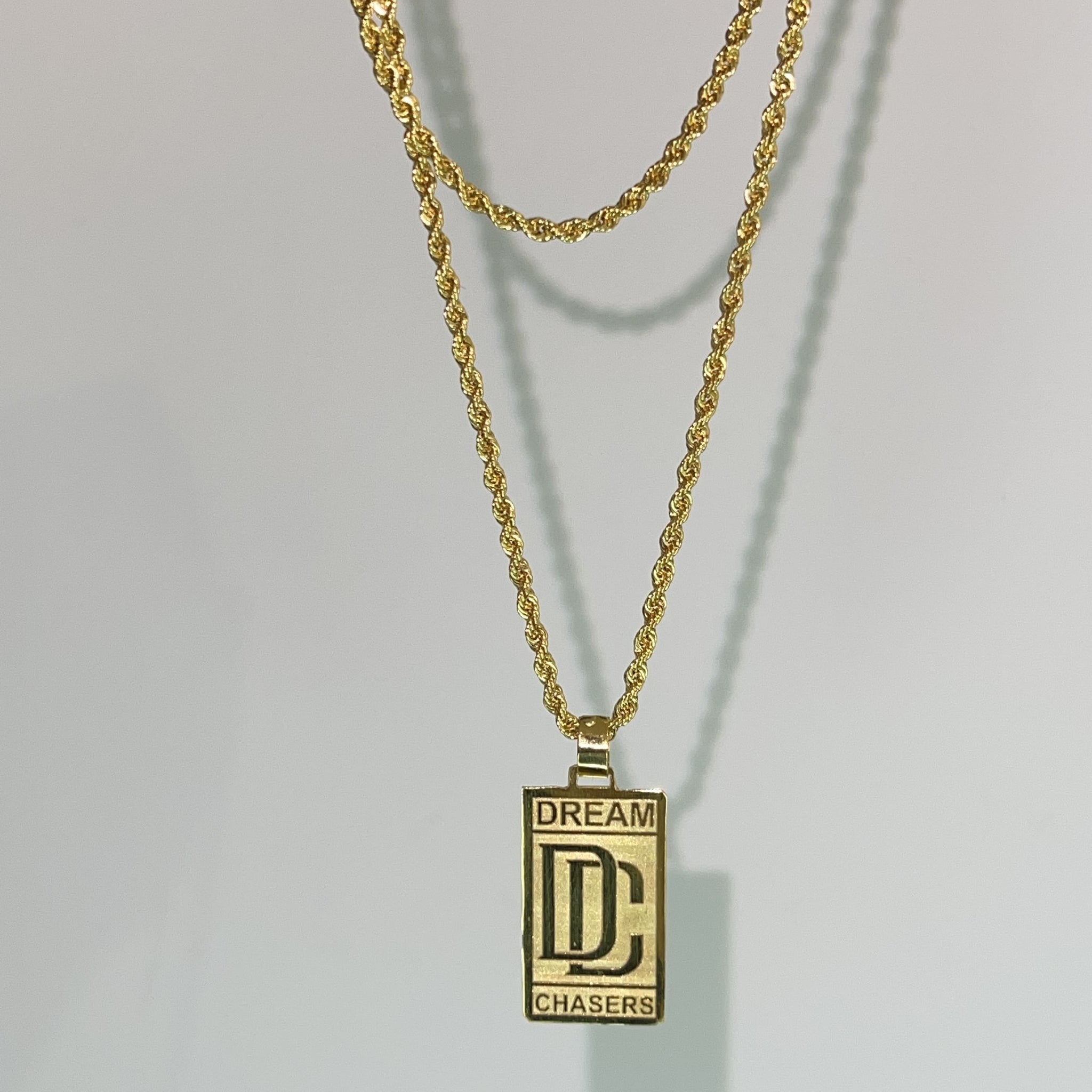 Rope chain + Dream Chasers pendant - 14 carat gold - 55cm / 2.2mm
