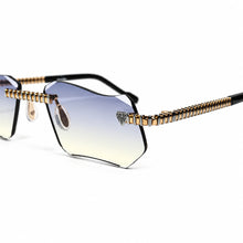 Magic Glasses - Two-Tone Whitegold & Rose Plated | Purple Gradient Shade | Diamond Shape Lens