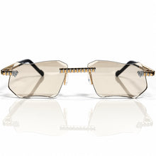 Magic Glasses - Two-Tone Whitegold & Rose Plated | Gradient Beige Shade | Diamond Shape Lens