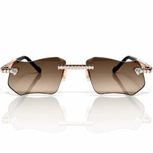 Magic Glasses - Two-Tone Whitegold & Rose Plated | Chocolate Brown Shade | Diamond Shape Lens