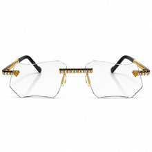 Magic Glasses - Two-Tone Gold & Whitegold Plated | Classy Transparent Shade | Diamond Shape Lens