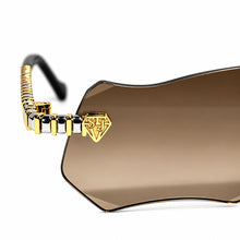 Magic Glasses - Two-Tone Whitegold & Gold Plated | Chocolate Brown Shade | Diamond Shape Lens