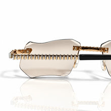 Magic Glasses - Two-Tone Whitegold & Rose Plated | Gradient Beige Shade | Diamond Shape Lens