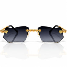 Magic Glasses - Gold Plated | Pitch Black Shade | Diamond Shape Lens
