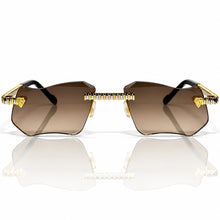 Magic Glasses - Two-Tone Whitegold & Gold Plated | Chocolate Brown Shade | Diamond Shape Lens