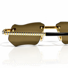 Magic Glasses - Two-Tone Whitegold & Gold Plated | Greenish Brown Shade | Diamond Shape Lens