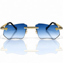 Magic Glasses - Two-Tone Whitegold & Gold Plated | Lavish Blue Shade | Diamond Shape Lens