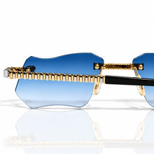 Magic Glasses - Two-Tone Whitegold & Gold Plated | Lavish Blue Shade | Diamond Shape Lens