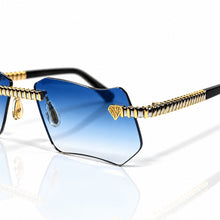 Magic Glasses - Two-Tone Whitegold & Gold Plated | Lavish Blue Shade | Diamond Shape Lens
