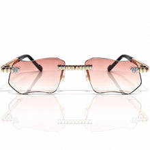 Magic Glasses - Two-Tone Whitegold & Rose Plated | Lavish Pink Shade | Diamond Shape Lens