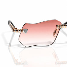 Magic Glasses - Two-Tone Whitegold & Rose Plated | Lavish Pink Shade | Diamond Shape Lens