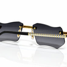 Magic Glasses - Two-Tone Whitegold & Gold Plated | Pitch Black Shade | Diamond Shape Lens