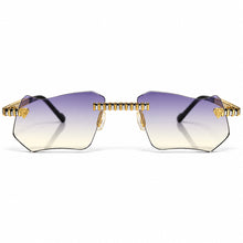 Magic Glasses - Two-Tone Whitegold & Gold Plated | Purple Gradient Shade | Diamond Shape Lens
